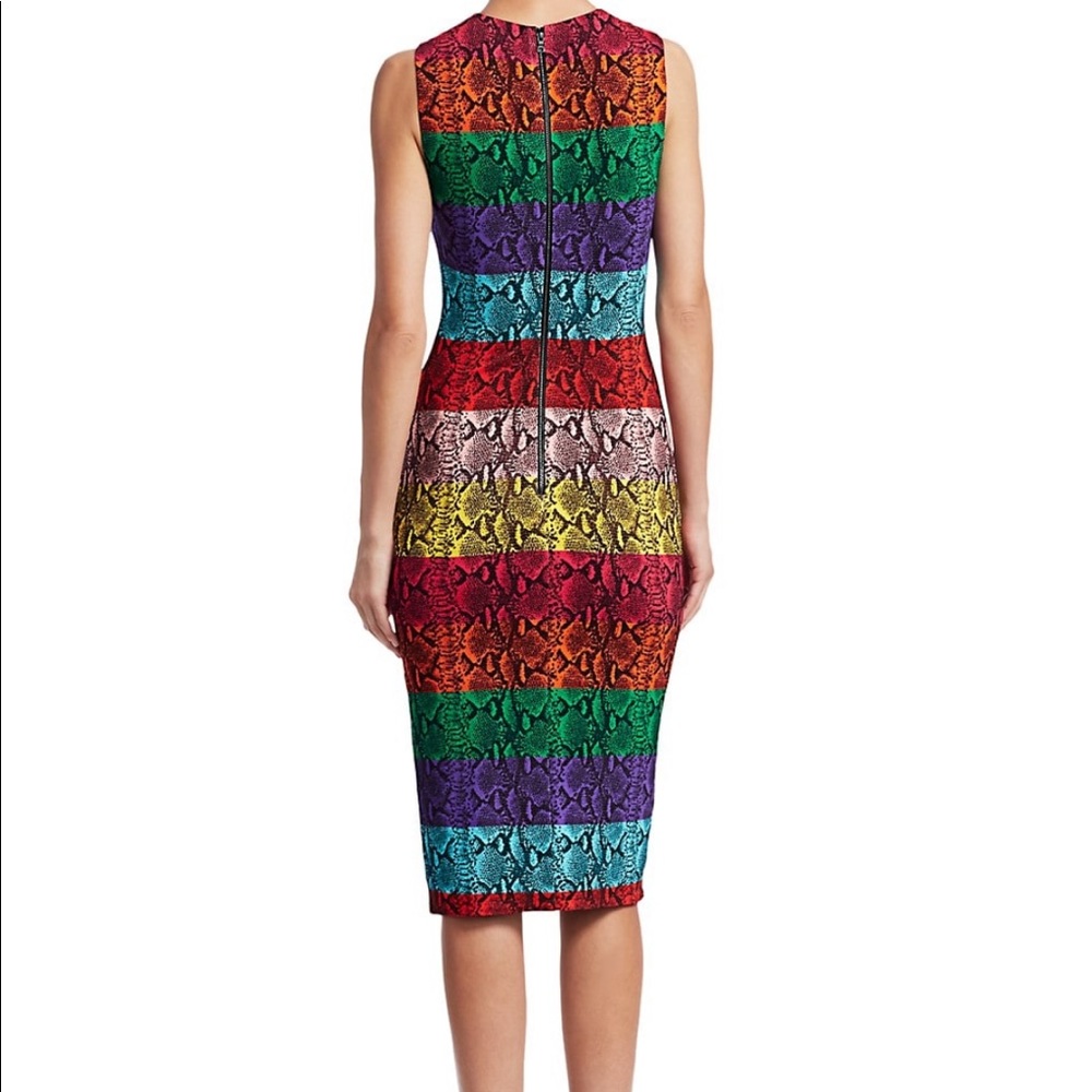 NWT Alice+Olivia Delora Snake Stripe Sheath Dress - Picture 5 of 7